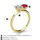 4 - Tanya Oval Shape Forever One Moissanite & Cushion Shape Ruby 2 Stone Duo Ring 