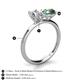 4 - Tanya Oval Shape Forever One Moissanite & Cushion Shape Lab Created Alexandrite 2 Stone Duo Ring 