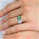 5 - Tanya Oval Shape Forever One Moissanite & Cushion Shape Lab Created Alexandrite 2 Stone Duo Ring 