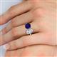 5 - Tanya Oval Shape Forever One Moissanite & Cushion Shape Blue Sapphire 2 Stone Duo Ring 