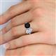 5 - Tanya Oval Shape Forever One Moissanite & Cushion Shape Black Onyx 2 Stone Duo Ring 