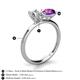 4 - Tanya Oval Shape Forever One Moissanite & Cushion Shape Amethyst 2 Stone Duo Ring 