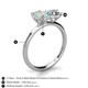 4 - Tanya Oval Shape Opal & Cushion Shape GIA Certified Diamond 2 Stone Duo Ring 