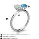 4 - Tanya Oval Shape Opal & Cushion Shape Blue Topaz 2 Stone Duo Ring 