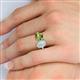 5 - Tanya Oval Shape Opal & Cushion Shape Peridot 2 Stone Duo Ring 