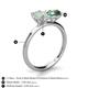 4 - Tanya Oval Shape Opal & Cushion Shape Lab Created Alexandrite 2 Stone Duo Ring 