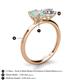 4 - Tanya Oval Shape Opal & Cushion Shape Forever Brilliant Moissanite 2 Stone Duo Ring 