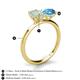 4 - Tanya Oval Shape Opal & Cushion Shape Blue Topaz 2 Stone Duo Ring 