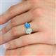 5 - Tanya Oval Shape Opal & Cushion Shape Blue Topaz 2 Stone Duo Ring 