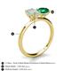 4 - Tanya Oval Shape Opal & Cushion Shape Emerald 2 Stone Duo Ring 