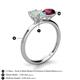 4 - Tanya Oval Shape Opal & Cushion Shape Rhodolite Garnet 2 Stone Duo Ring 