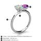 4 - Tanya Oval Shape Opal & Cushion Shape Amethyst 2 Stone Duo Ring 