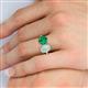 5 - Tanya Oval Shape Opal & Cushion Shape Emerald 2 Stone Duo Ring 