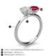 4 - Tanya Oval Shape Opal & Cushion Shape Ruby 2 Stone Duo Ring 