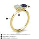 4 - Tanya Oval Shape Opal & Cushion Shape Blue Sapphire 2 Stone Duo Ring 