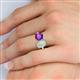 5 - Tanya Oval Shape Opal & Cushion Shape Amethyst 2 Stone Duo Ring 