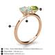 4 - Tanya Oval Shape Opal & Cushion Shape Peridot 2 Stone Duo Ring 