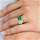 5 - Tanya Oval Shape Opal & Cushion Shape Emerald 2 Stone Duo Ring 