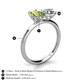 4 - Tanya Oval Shape Peridot & Cushion Shape GIA Certified Diamond 2 Stone Duo Ring 