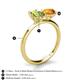 4 - Tanya Oval Shape Peridot & Cushion Shape Citrine 2 Stone Duo Ring 