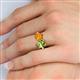 5 - Tanya Oval Shape Peridot & Cushion Shape Citrine 2 Stone Duo Ring 