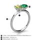 4 - Tanya Oval Shape Peridot & Cushion Shape Emerald 2 Stone Duo Ring 