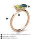 4 - Tanya Oval Shape Peridot & Cushion Shape London Blue Topaz 2 Stone Duo Ring 