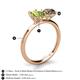 4 - Tanya Oval Shape Peridot & Cushion Shape Smoky Quartz 2 Stone Duo Ring 