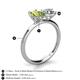 4 - Tanya Oval Shape Peridot & Cushion Shape IGI Certified Lab Grown Diamond 2 Stone Duo Ring 