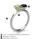 4 - Tanya Oval Shape Peridot & Cushion Shape Black Onyx 2 Stone Duo Ring 