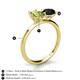 4 - Tanya Oval Shape Peridot & Cushion Shape Black Onyx 2 Stone Duo Ring 