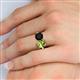 5 - Tanya Oval Shape Peridot & Cushion Shape Black Onyx 2 Stone Duo Ring 