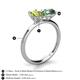 4 - Tanya Oval Shape Peridot & Cushion Shape Lab Created Alexandrite 2 Stone Duo Ring 