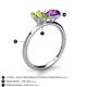 4 - Tanya Oval Shape Peridot & Cushion Shape Amethyst 2 Stone Duo Ring 