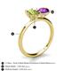 4 - Tanya Oval Shape Peridot & Cushion Shape Amethyst 2 Stone Duo Ring 