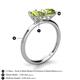 4 - Tanya Oval & Cushion Shape Peridot 2 Stone Duo Ring 