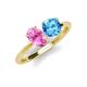 5 - Tanya Oval Shape Pink Sapphire & Cushion Shape Blue Topaz 2 Stone Duo Ring 