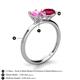 4 - Tanya Oval Shape Pink Sapphire & Cushion Shape Ruby 2 Stone Duo Ring 