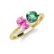 5 - Tanya Oval Shape Pink Sapphire & Cushion Shape Lab Created Alexandrite 2 Stone Duo Ring 