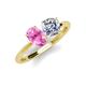 5 - Tanya Oval Shape Pink Sapphire & Cushion Shape Forever Brilliant Moissanite 2 Stone Duo Ring 