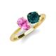 3 - Tanya Oval Shape Pink Sapphire & Cushion Shape London Blue Topaz 2 Stone Duo Ring 