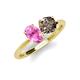 3 - Tanya Oval Shape Pink Sapphire & Cushion Shape Smoky Quartz 2 Stone Duo Ring 