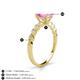 4 - Amaira 7x5 mm Emerald Cut Pink Sapphire and Round Diamond Engagement Ring  