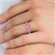 5 - Amaira 7x5 mm Emerald Cut Pink Sapphire and Round Diamond Engagement Ring  