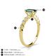 4 - Amaira 7x5 mm Emerald Cut Lab Created Alexandrite and Round Diamond Engagement Ring  