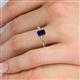 5 - Leona Bold 7x5 mm Emerald Cut Blue Sapphire Solitaire Rope Engagement Ring 
