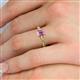 5 - Leona Bold 7x5 mm Emerald Cut Pink Sapphire Solitaire Rope Engagement Ring 