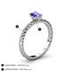 4 - Leona Bold 7x5 mm Emerald Cut Tanzanite Solitaire Rope Engagement Ring 