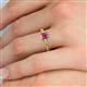 5 - Leona Bold 7x5 mm Emerald Cut Pink Tourmaline Solitaire Rope Engagement Ring 
