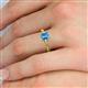 5 - Leona Bold 7x5 mm Emerald Cut Blue Topaz Solitaire Rope Engagement Ring 